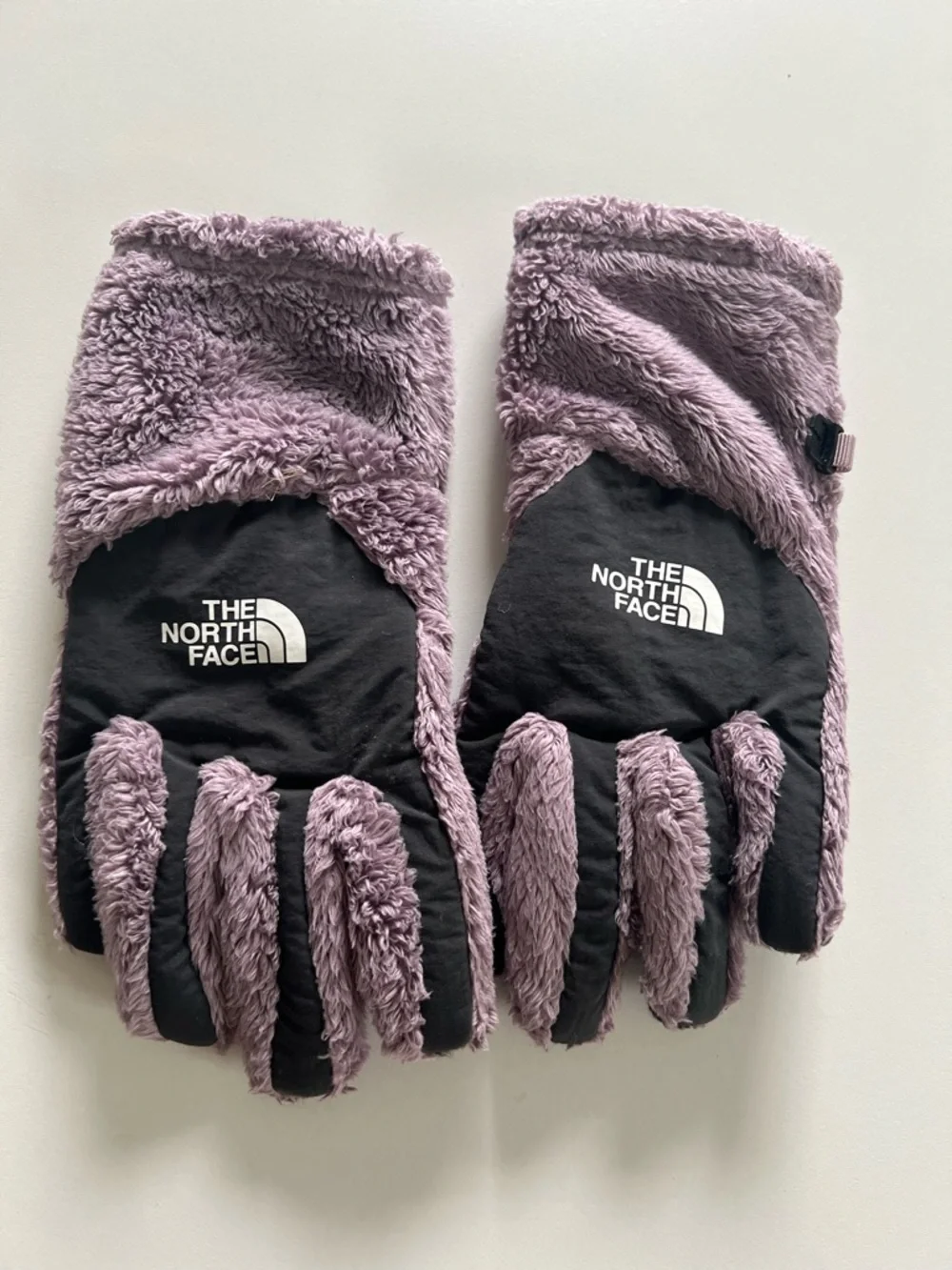 The North Face Lilac Plush Fleece Gloves with Black Palms
